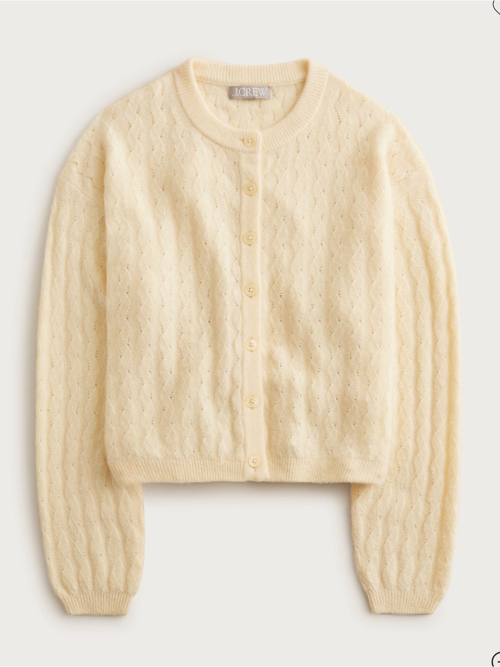 J. Crew Pointelle Bubble Hem Cardigan